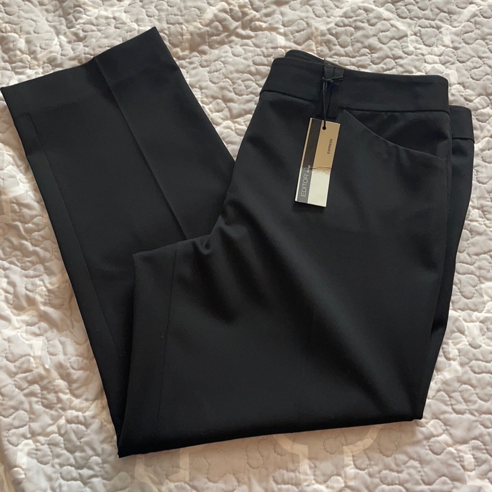 Express Editor Crop-Straight Dress Pants